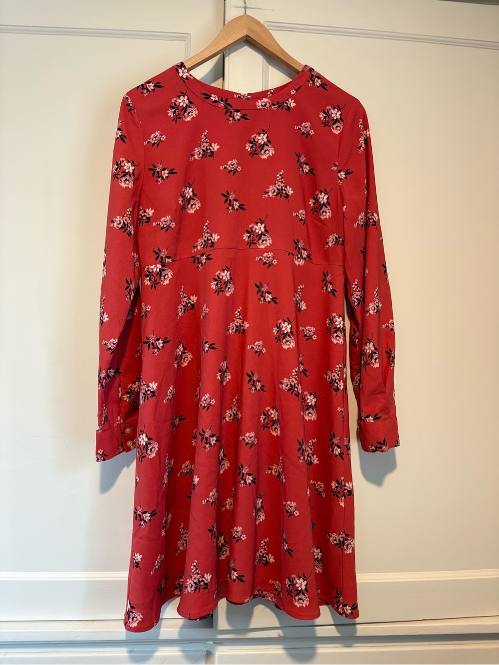 Loft Maternity Long Sleeve Floral Knee Length Dress